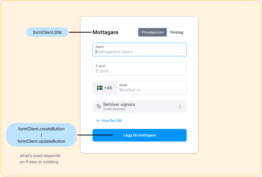 Client modal